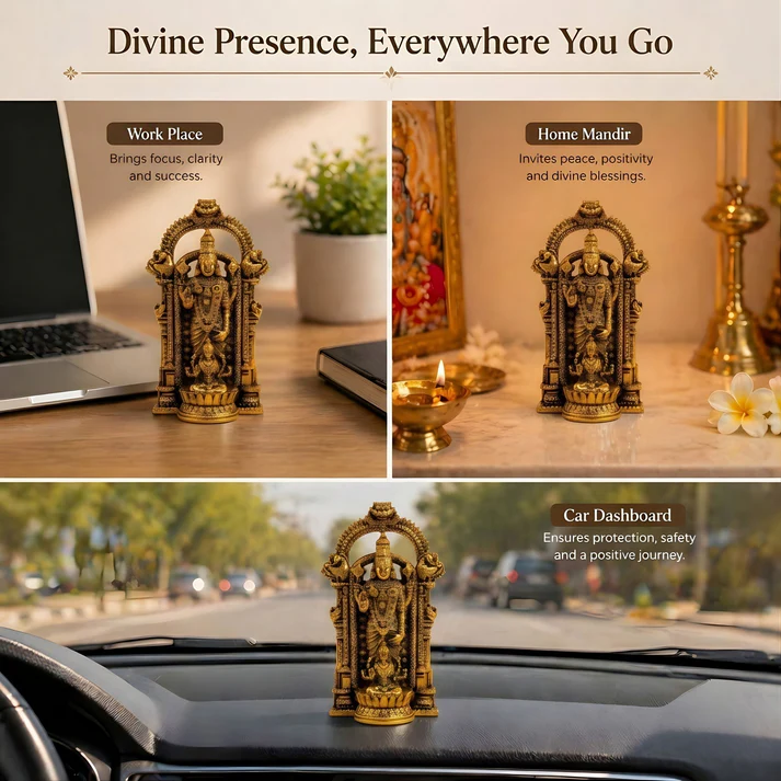Gold Plated Shri Venkateswara & Mahalakshmi Idol
